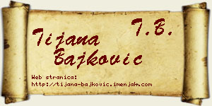 Tijana Bajković vizit kartica
